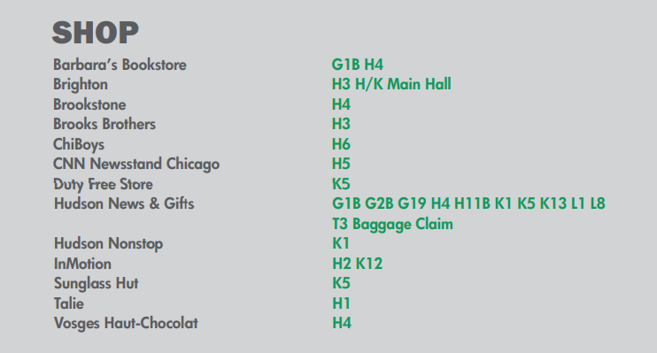 Chicago ORD Terminal 3, ORD Terminal 3, ORD Terminal 3 food, ORD Terminal 3 map, ORD airport Terminal 3