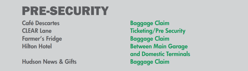 Chicago ORD Terminal 3, ORD Terminal 3, ORD Terminal 3 food, ORD Terminal 3 map, ORD airport Terminal 3